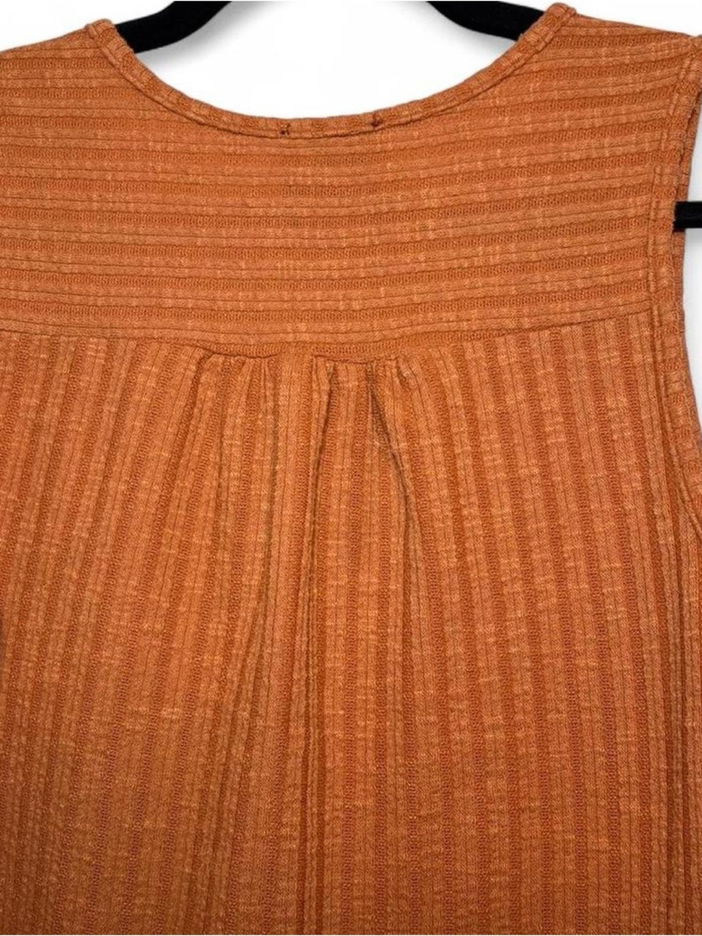 W5 Rust Orange Ribbed Button-Front Tank Top - Picture 7 of 7